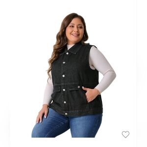 Agnes Orinda Plus Size Utility Vest for Women Lightweight Sleeveless Anorak Carg